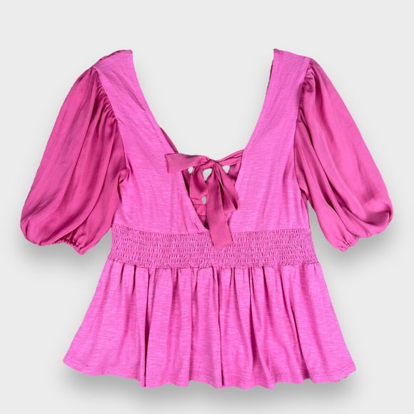 NWT Anthropologie Dolan Cut-out- V-Neck Peplum Top in Size XS - Picture 8 of 16